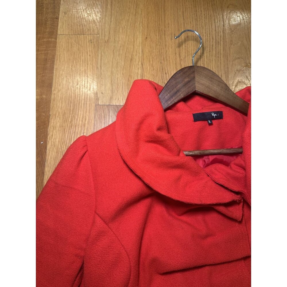 Red Ruffled Snap Button Blazer Size L - Picture 6 of 9
